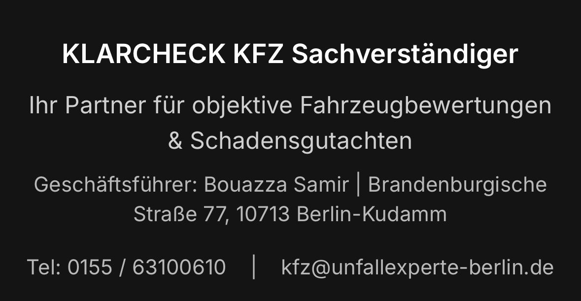 Bild 1 Klarcheck KFZ Gutachter in Berlin